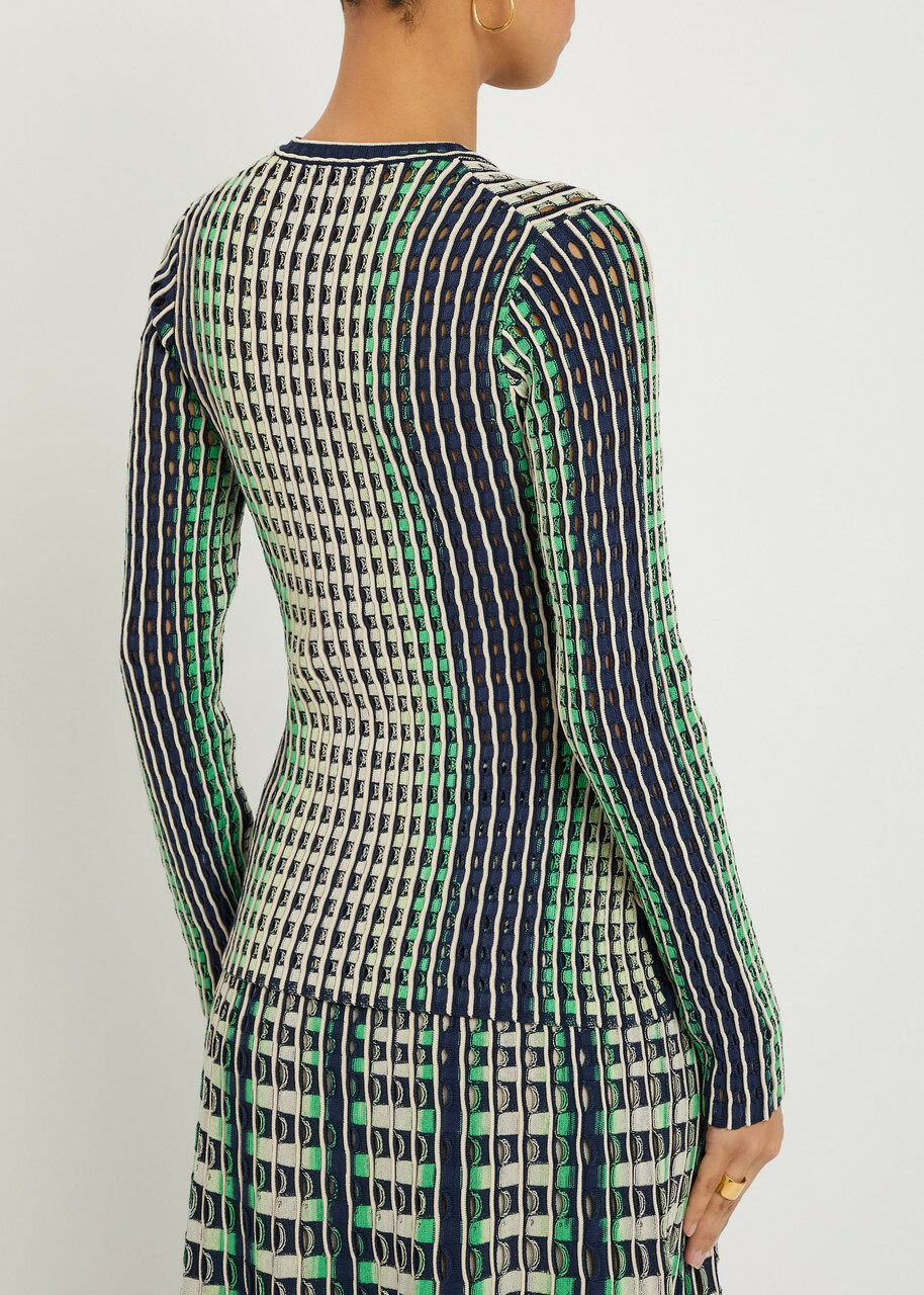 Simkhai Mabel Textured Cut-out Knit top Blue