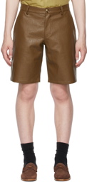 Han Kjobenhavn Brown Vegan Leather Suit Shorts