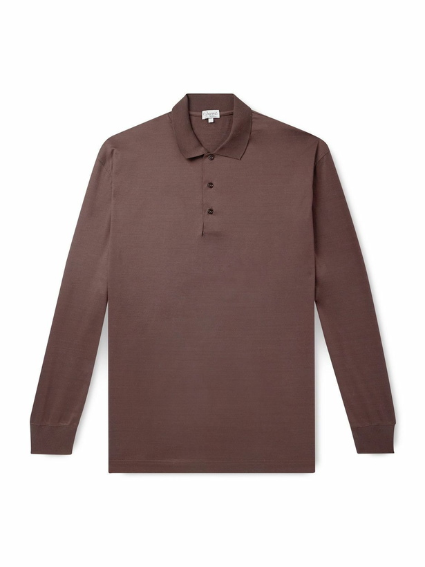 Photo: Charvet - Cotton-Sateen Polo Shirt - Brown