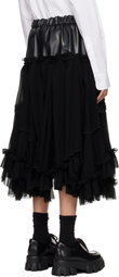 Comme des Garçons Black Georgette Faux-Leather Midi Skirt