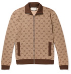 Gucci - Logo-Jacquard Wool and Cotton-Blend Track Jacket - Camel