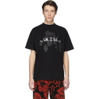 Palm Angels Black Tone On Tone Hibiscus T-Shirt