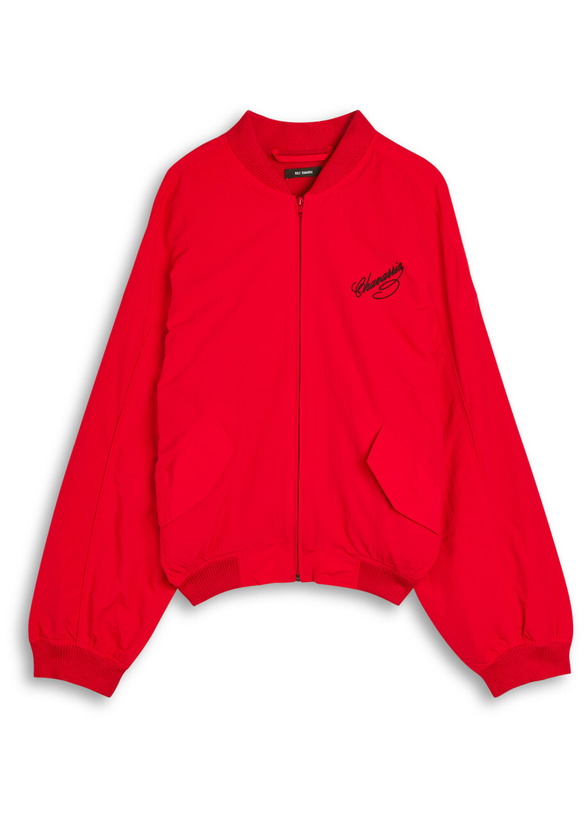 Photo: Willy Chavarria Logo-embroidered Shell Bomber Jacket Red
