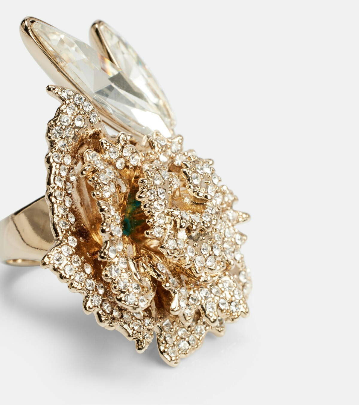 McQueen Carnation crystal-embellished ring