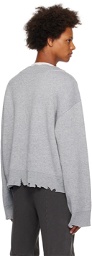 C2H4 Gray Distressed Sweater