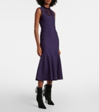 McQueen Lace-trimmed ruffled midi dress