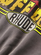 Rhude - Off Road Logo-Print Cotton-Jersey Hoodie - Gray