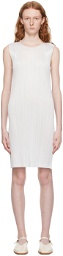 Pleats Please Issey Miyake Off-White Monthly Colors March Midi Dress