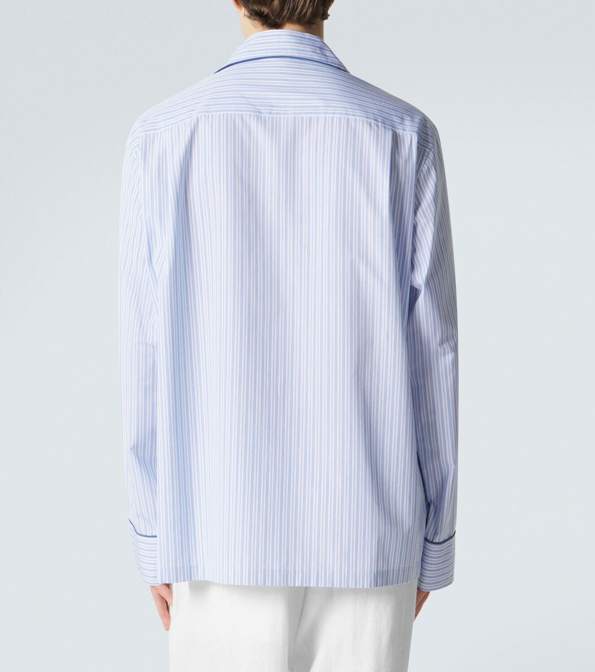 Dolce&Gabbana Striped cotton and silk poplin pajama shirt