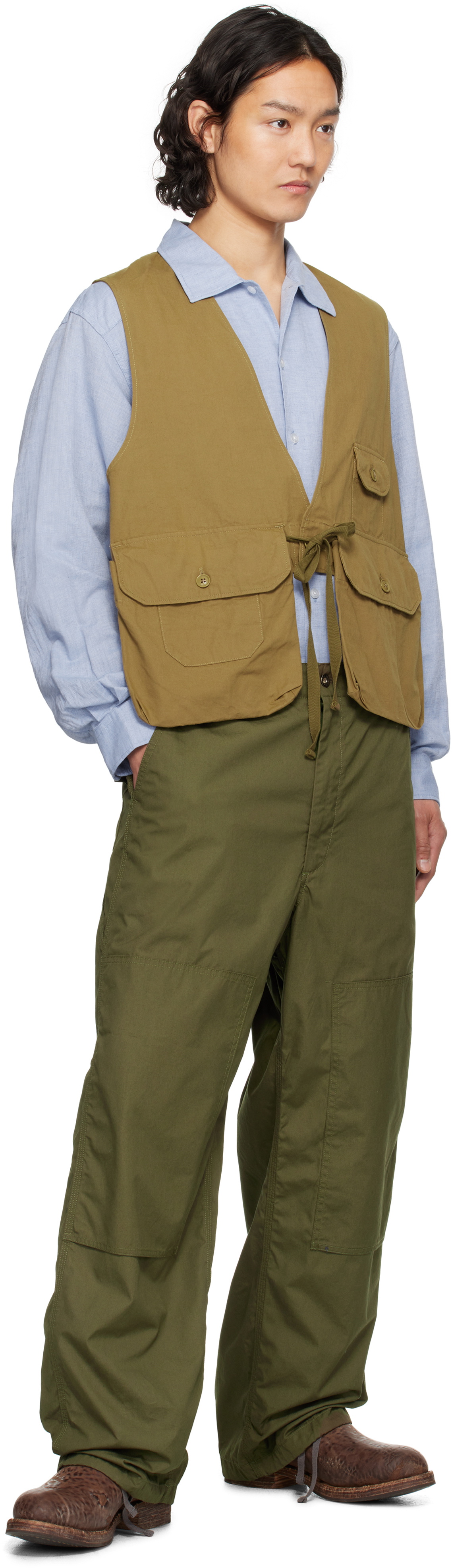 Engineered Garments Khaki Fowl Vest Engineered Garments