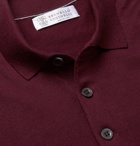 Brunello Cucinelli - Knitted Cotton Polo Shirt - Burgundy
