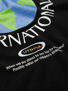 Stussy - Utopia Logo-Print Cotton-Jersey T-Shirt - Black