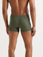 Hemen Biarritz - Albar Ribbed Stretch Organic Cotton Boxer Briefs - Green