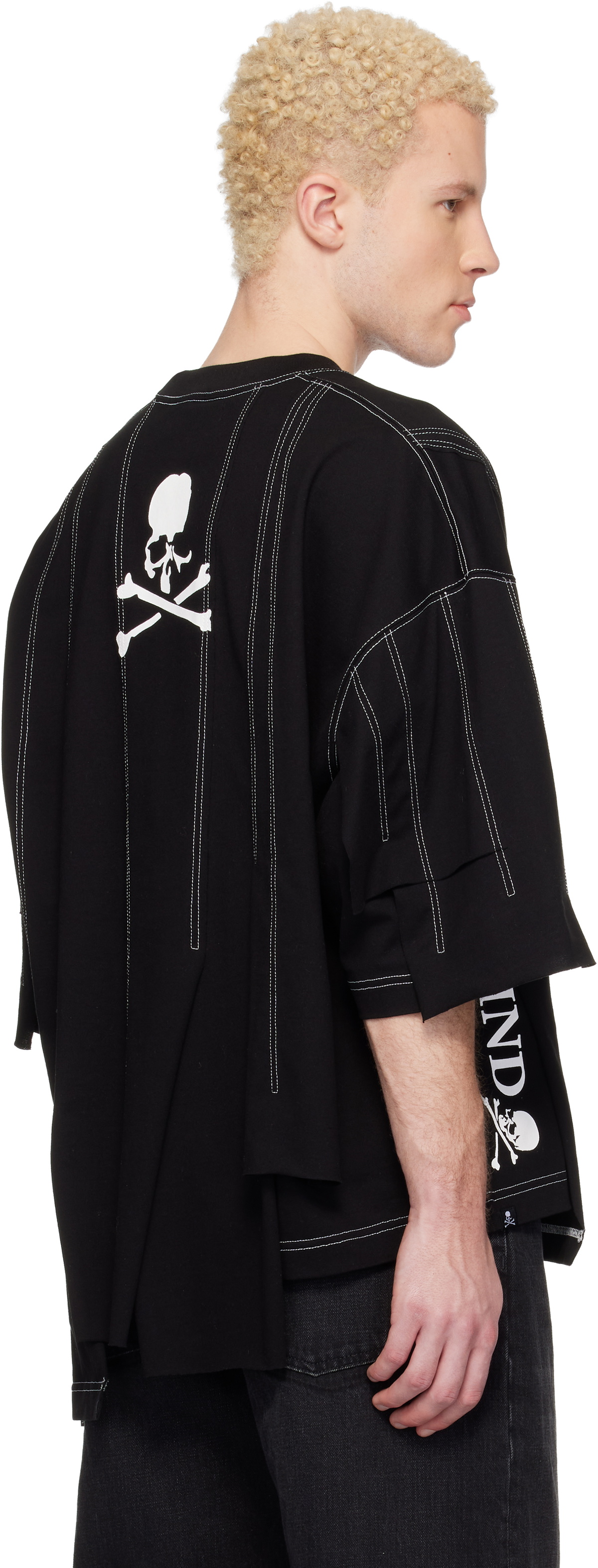 MASTERMIND WORLD Black Reconstructed SS T-shirt