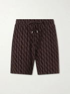 Frescobol Carioca - Augusto Cotton and Linen-Blend Jacquard Terry Shorts - Brown