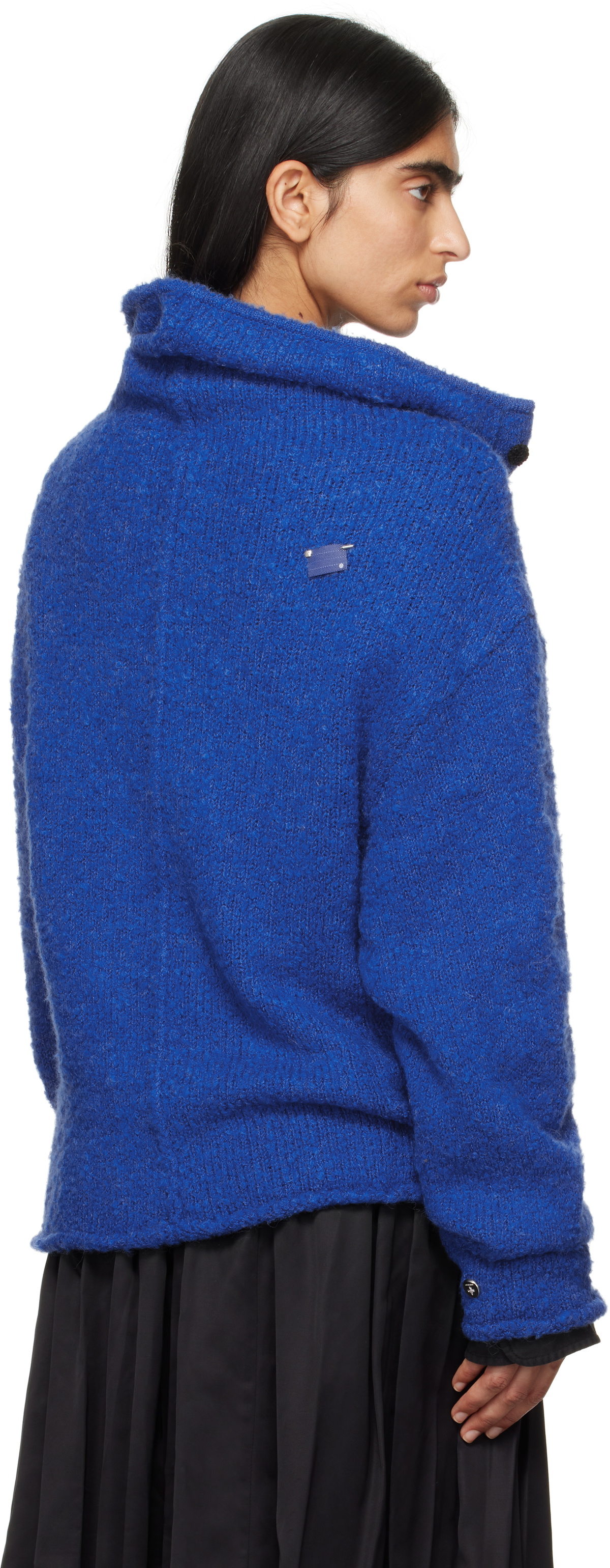 ADER error Blue Turtleneck Cardigan