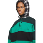 Balenciaga Green and Black Patchwork Hoodie