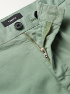 THEORY - Zaine Slim-Fit Organic Cotton-Blend Twill Trousers - Green