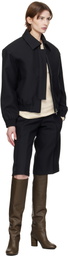 Fax Copy Express Black Straight Bermuda Shorts
