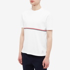 Thom Browne Men's Tricolor Stripe T-Shirt in White