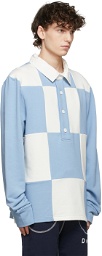 Daniel W. Fletcher White & Blue Check Rugby Shirt