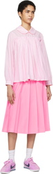 Comme des Garçons Girl Pink Tropical Wool Midi Skirt