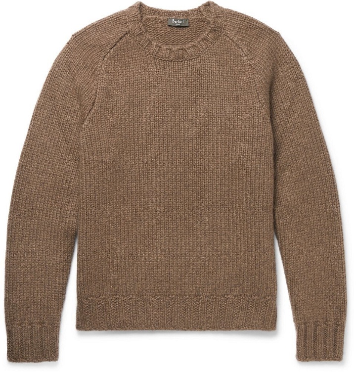 Photo: Berluti - Ribbed Cashmere Sweater - Men - Taupe