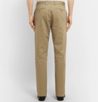 Maison Margiela - Slim-Fit Vinyl-Trimmed Cotton-Twill Trousers - Men - Beige