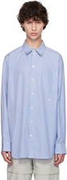 Helmut Lang Blue Oversized Striped Shirt