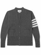 Thom Browne - Slim-Fit Striped Cashmere Cardigan - Gray