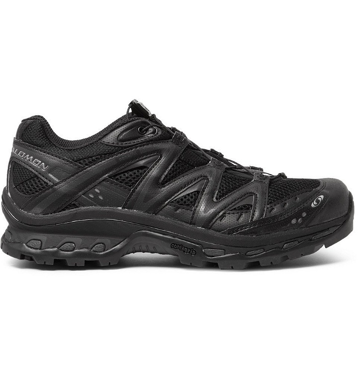 Photo: Salomon - XT-Quest ADV Mesh, Faux Leather and Rubber Running Sneakers - Black