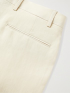 PAUL SMITH - Wide-Leg Pleated Linen Trousers - Neutrals - UK/US 34