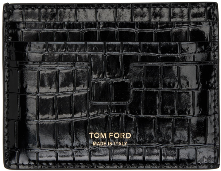 Photo: TOM FORD Black Croc Folding Money Clip Card Holder