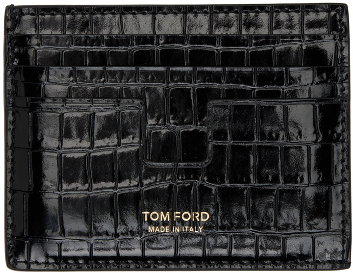 Photo: TOM FORD Black Croc Folding Money Clip Card Holder