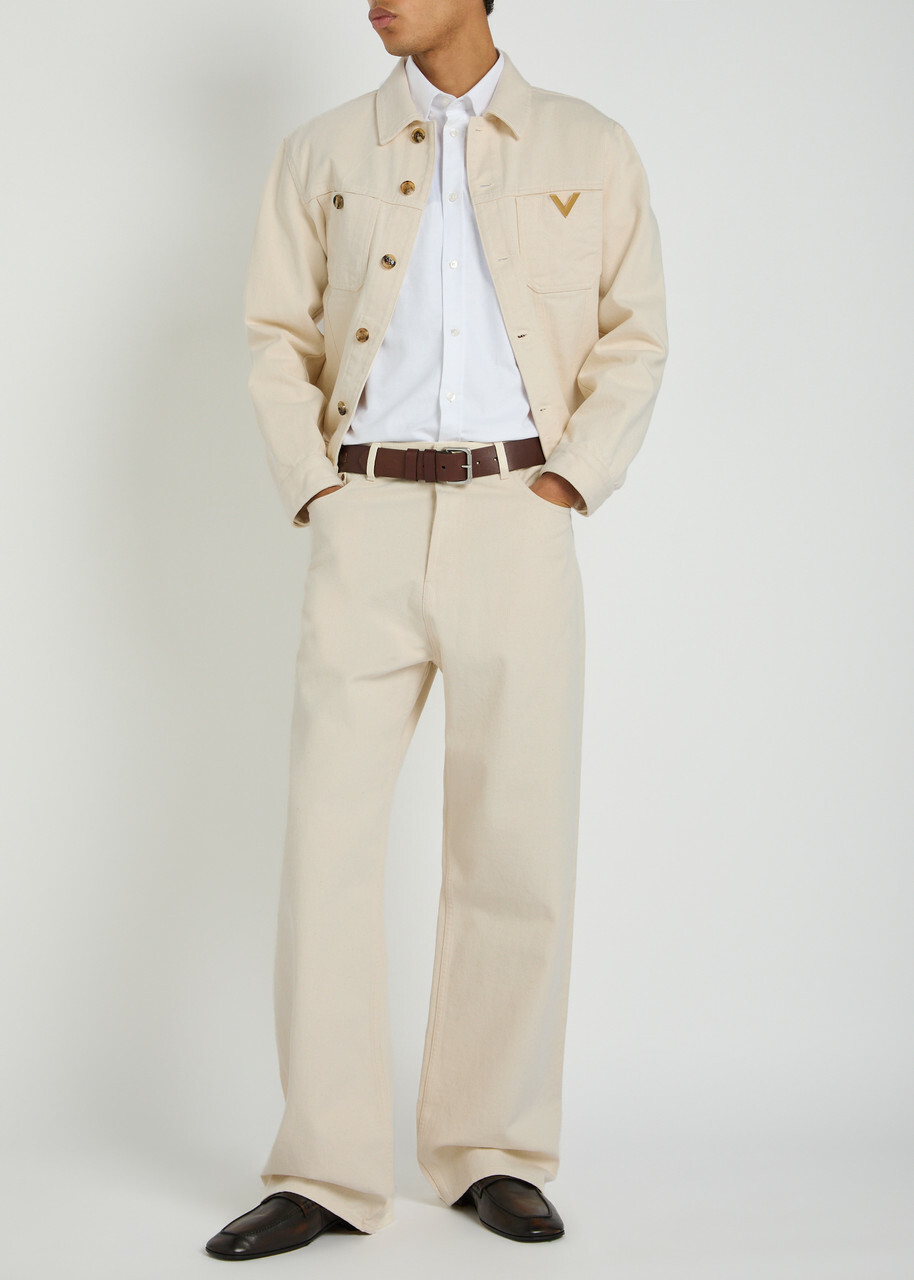 Valentino Garavani Wide-leg Denim Jeans White