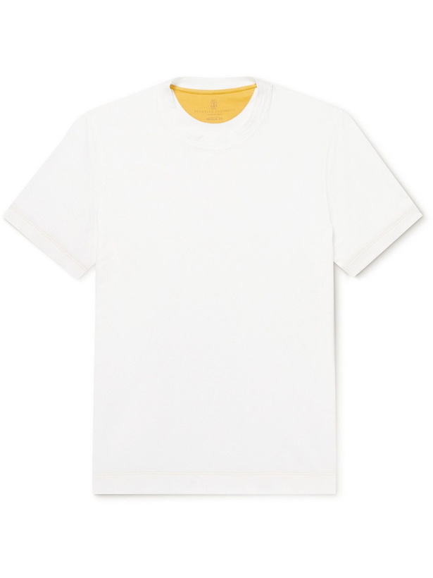 Photo: Brunello Cucinelli - Cotton-Jersey T-Shirt - White