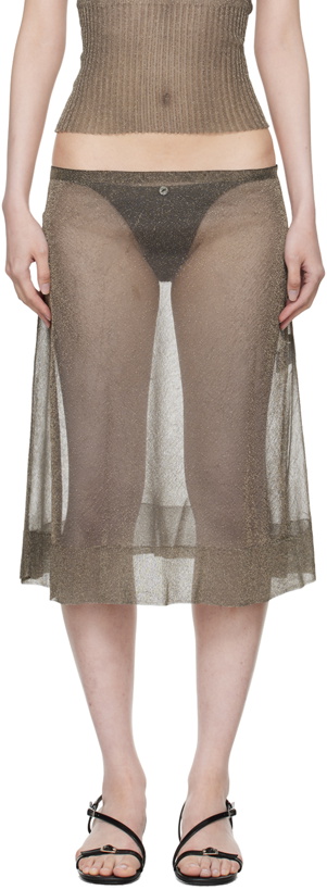 Photo: Paloma Wool Black & Gold Pelasso Midi Skirt