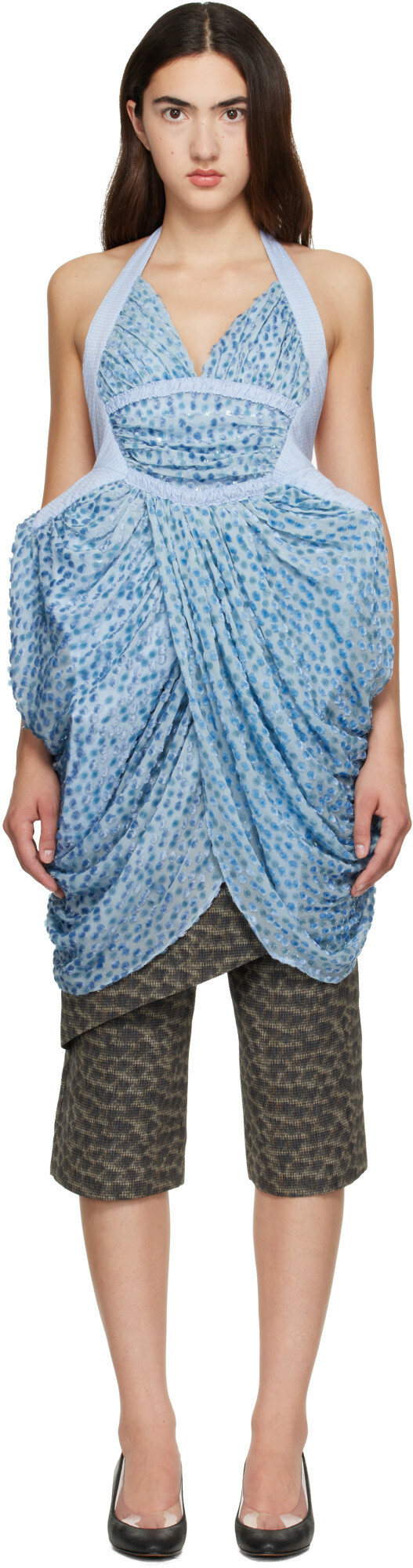 Kiko Kostadinov Blue Gannet Halter Blouse