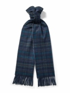 Johnstons of Elgin - Reversible Fringed Checked and Herringbone Cashmere Scarf