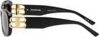 Balenciaga Black Rectangular Sunglasses