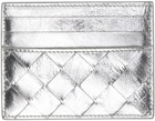 Bottega Veneta Silver Laminated Intrecciato Card Holder