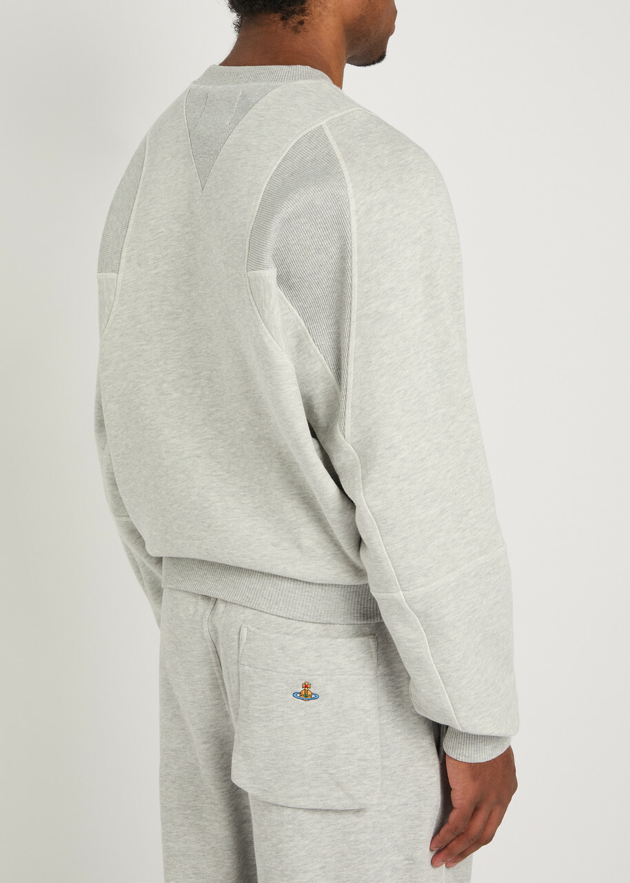 Vivienne Westwood Pourpoint Logo-embroidered Cotton Sweatshirt Grey