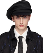 YOHJI YAMAMOTO Black Gabardine Darts Casquette Cap