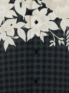 AMIRI garden Black Bowling Shirt With Cuban Collar And All-over Floral Print In Tech Fabric Man