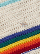 Acne Studios - Logo-Appliquéd Striped Crochet-Knit Wool Sweater Vest - Neutrals