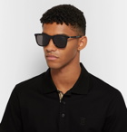 Montblanc - Square-Frame Acetate and Silver-Tone Sunglasses - Black