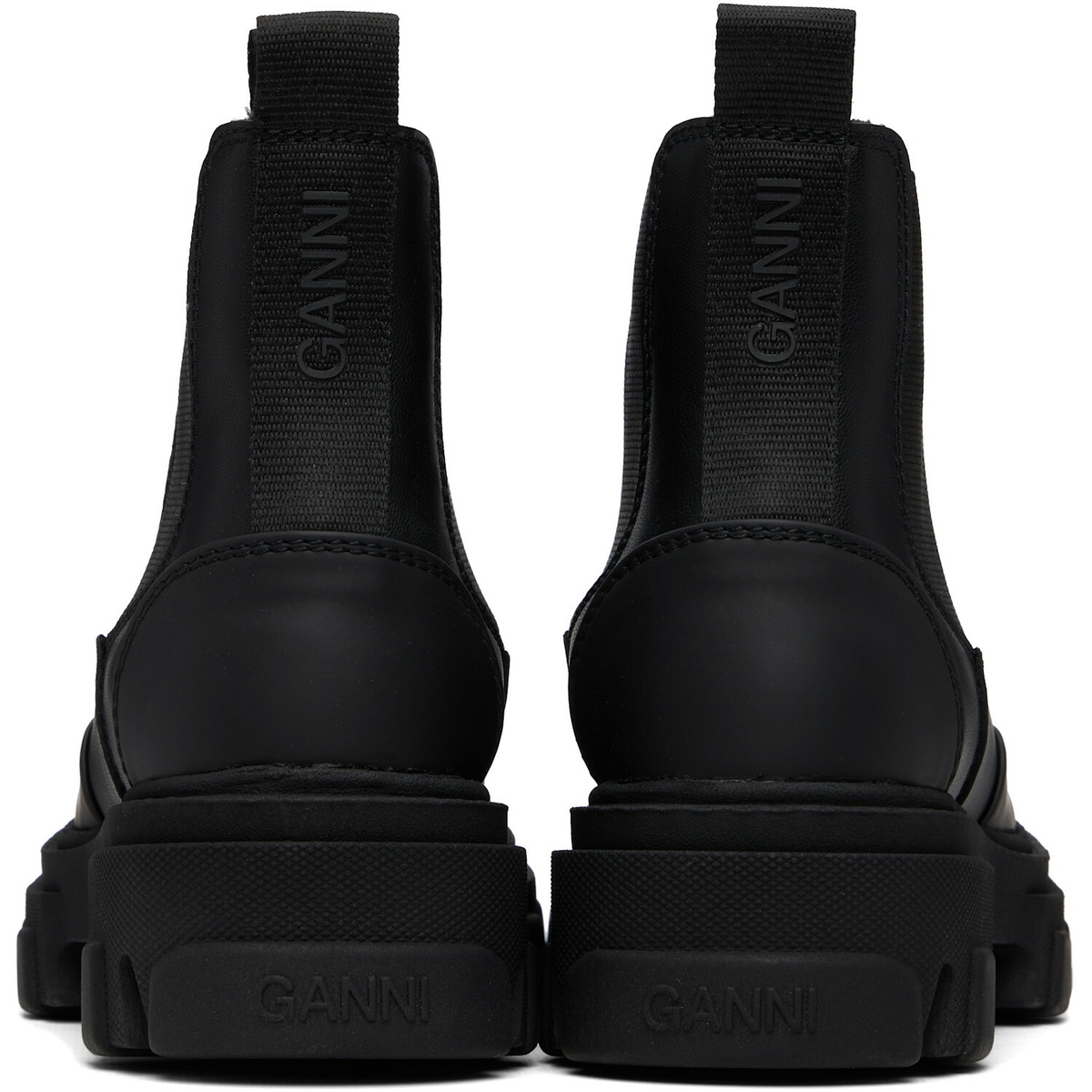 GANNI Black Cleated Low Chelsea Boots