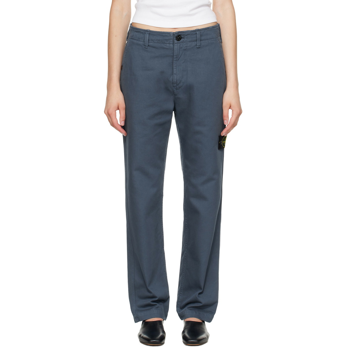 Stone Island Navy 3100001 Dense Cotton-TC Trousers