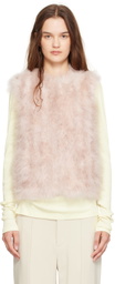 Yves Salomon Pink Feather Vest