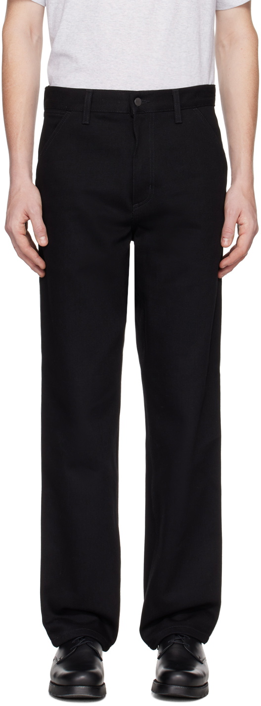 Carhartt Work In Progress Black Single Knee Jeans